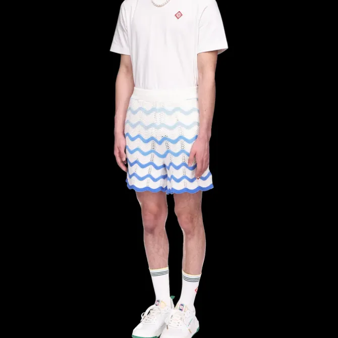 Wavy Gradient Crochet Shorts