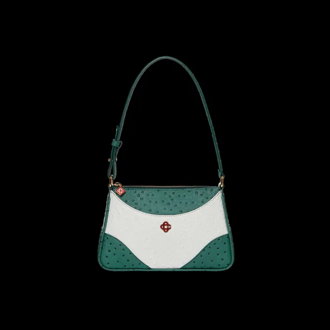 White & Green Jeanne Pochette Shoulder Bag