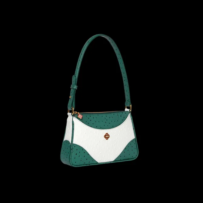 White & Green Jeanne Pochette Shoulder Bag
