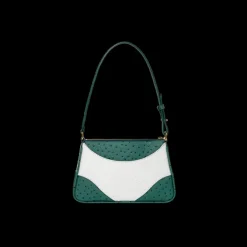 White & Green Jeanne Pochette Shoulder Bag