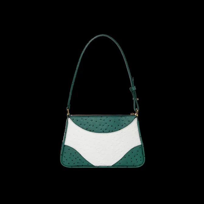 White & Green Jeanne Pochette Shoulder Bag