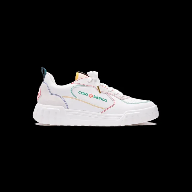 Women's Court White & Multicolour White Sneakers