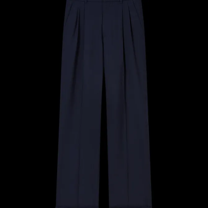 Wool Tailored Pleated Trousers
