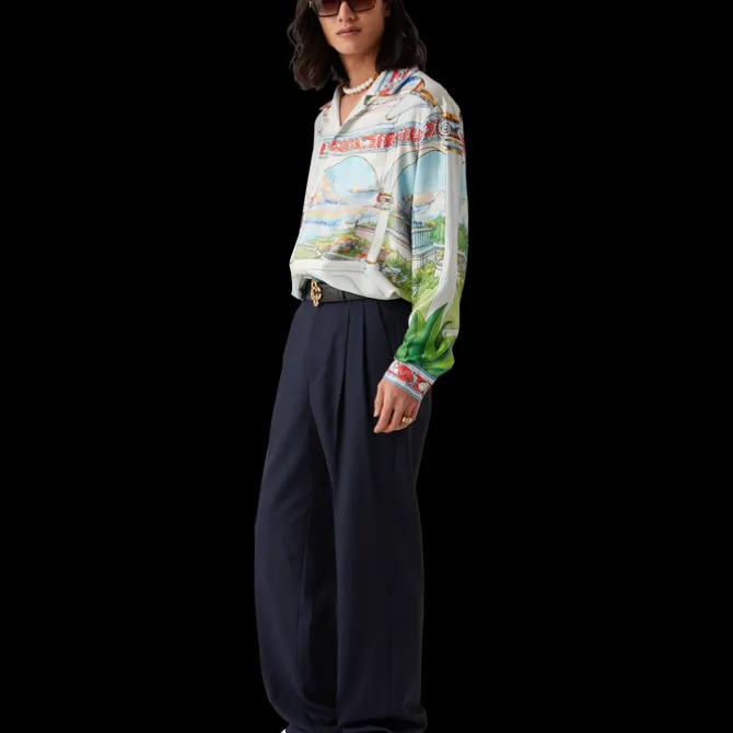 Wool Tailored Pleated Trousers