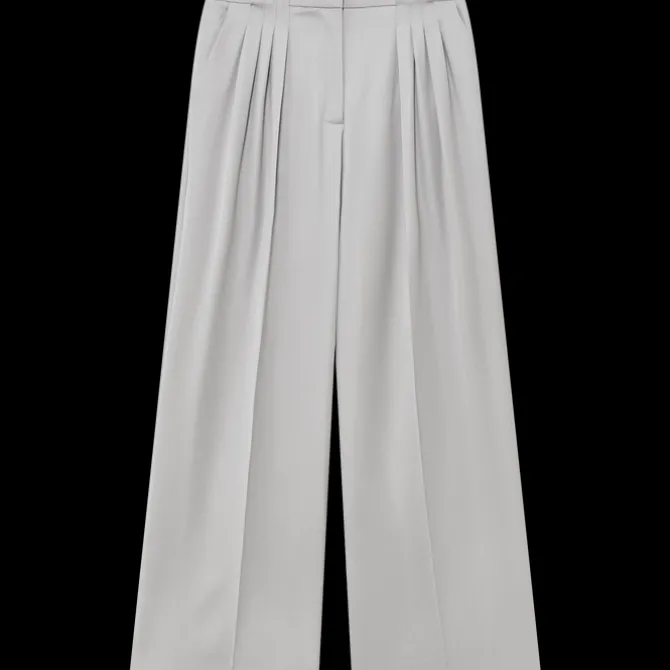 Wool Triple Pleat Tailored Trousers