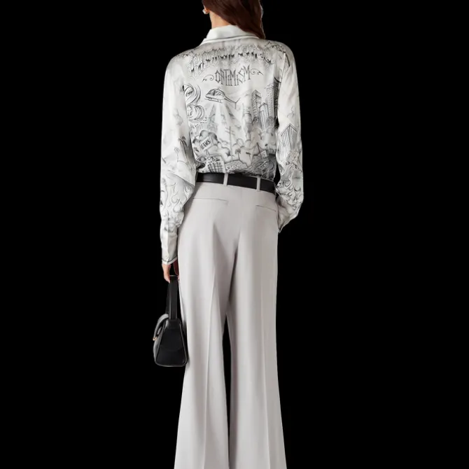 Wool Triple Pleat Tailored Trousers