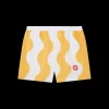 Yellow Memphis Wave Swim Trunks