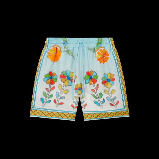 Yoruba Flowers Silk Shorts