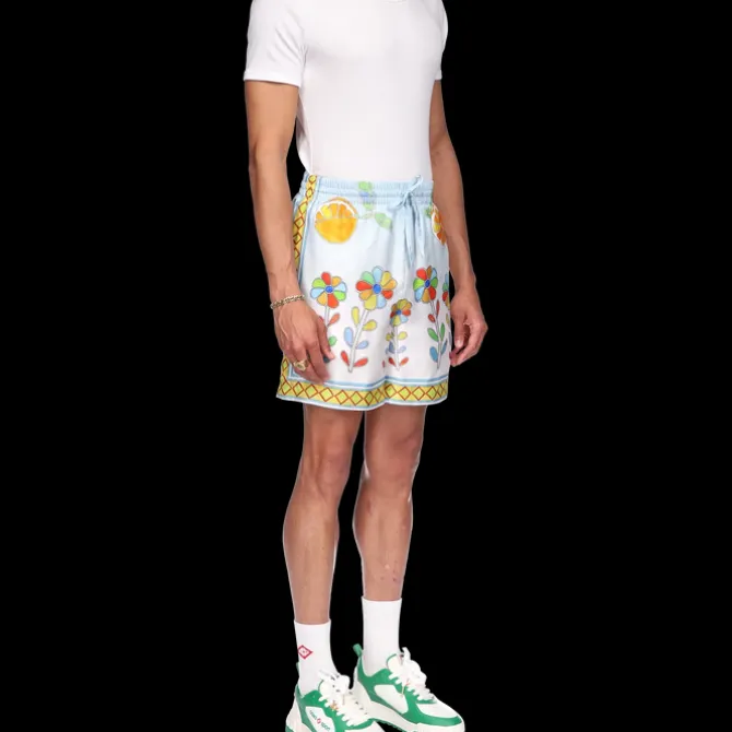 Yoruba Flowers Silk Shorts