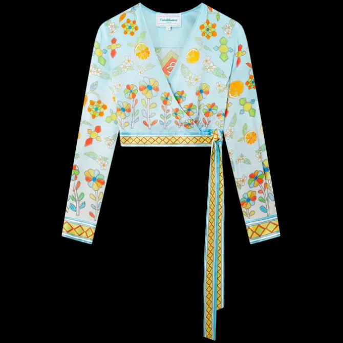 Yoruba Flowers Wrap Blouse