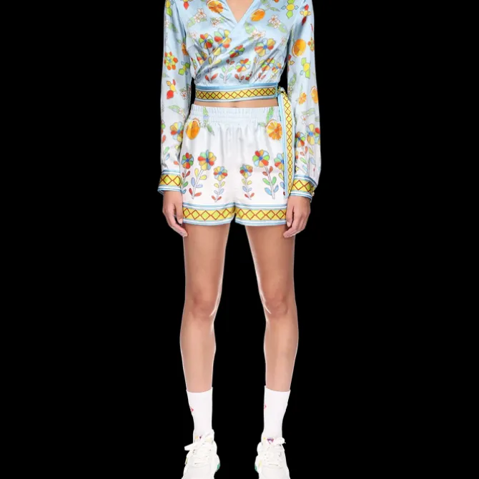 Yoruba Flowers Wrap Blouse